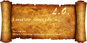 Lendler Osszián névjegykártya